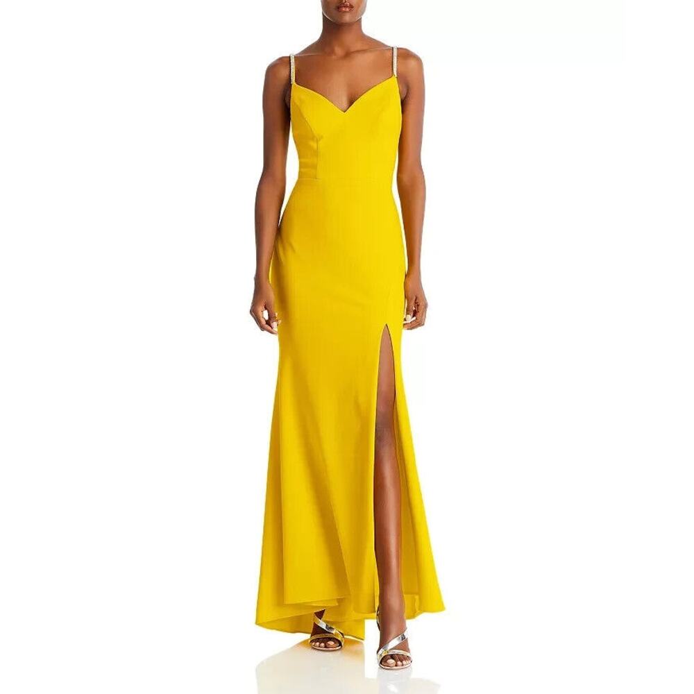 AQUA‎ Rhinestone Strap Crepe Gown Size 16